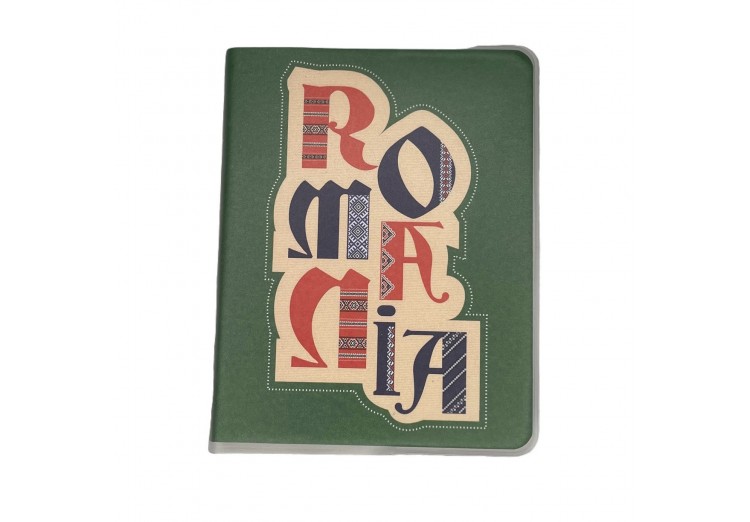 Agendă mini - Romania (fundal verde)